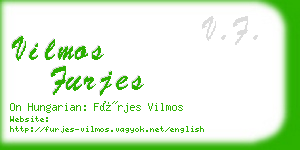 vilmos furjes business card